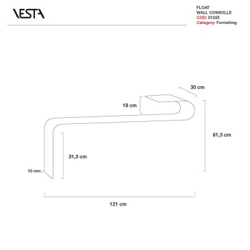 Consola de parede transparente Vesta Float em plexiglass | kasa-store