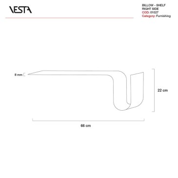 Prateleira de parede em plexiglass Vesta Billow | kasa-store