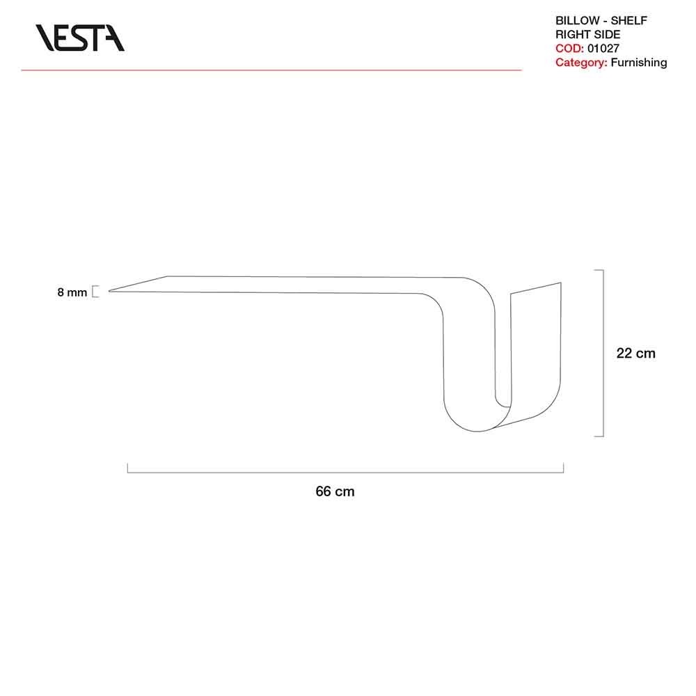 Prateleira de parede em plexiglass Vesta Billow | kasa-store