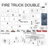 Lettino a forma di camion dei Pompieri con luce Led nei fari