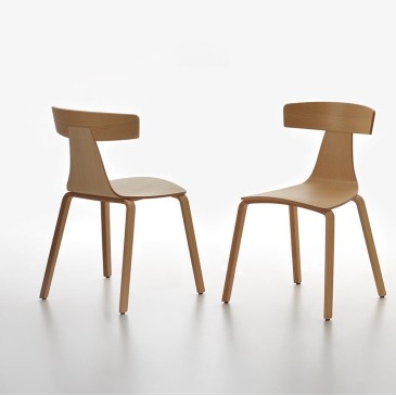 Plank Remo chair in curved...