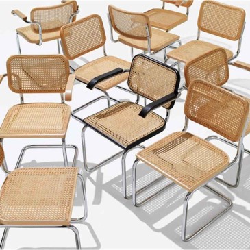 Neuauflage des Cesca-Stuhls von Breuer, mit oder ohne Armlehnen. Des Designs