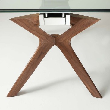 La Seggiola Palladio extendable table in wood and glass | kasa-store