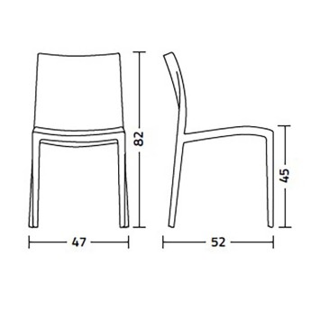 Lot de 4 chaises en polypropylène Colico Go | kasa-store