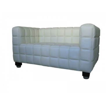 Re-edition of the Kubus sofa by Josef Hoffmann in real Italian leather two and three seats