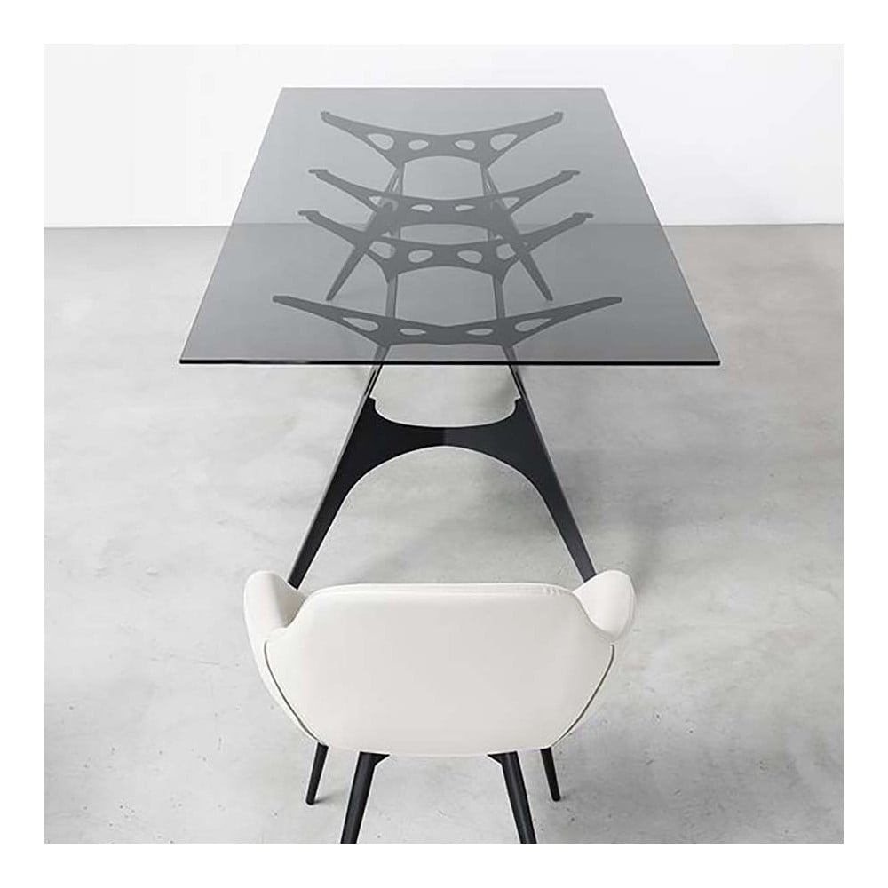 Pezzani Eiffelbord med stålunderstell og glassplate | kasa-store