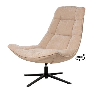 Somcasa Parma fauteuil met metalen onderstel en stoffen bekleding