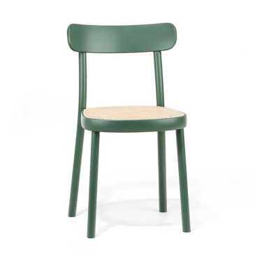 Ξύλινη καρέκλα Ton La Zitta με άχυρο Βιέννης | kasa-store