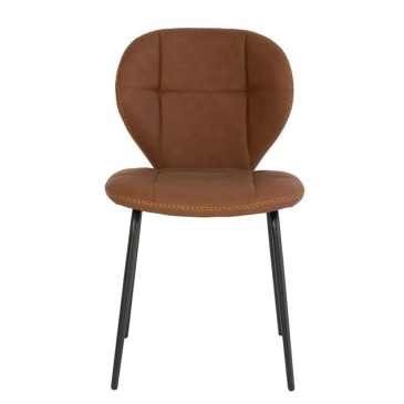 Sæt med 2 Dafne stole i imiteret læder fra Somcasa | Kasa-butik