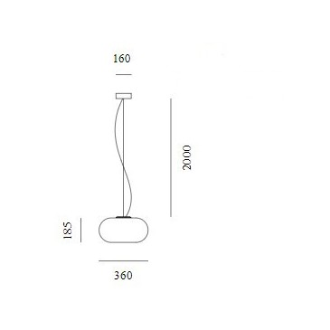 Prandina Ylipuhalletusta lasista valmistettu ripustuslamppu | kasa-store