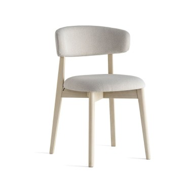 Cadeira Connubia Talks de madeira revestida em tecido | kasa-store