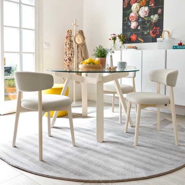 Ξύλινη καρέκλα Connubia Talks ντυμένη με ύφασμα | kasa-store
