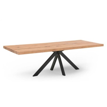 Tavolo in legno con gambe in ferro ideale per living | Kasa-store