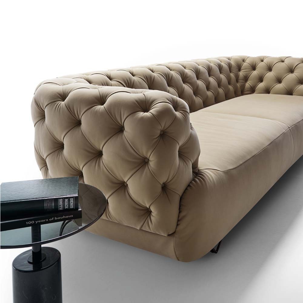 Rosini Divani Wimbledon sofa covered in leather in various sizes