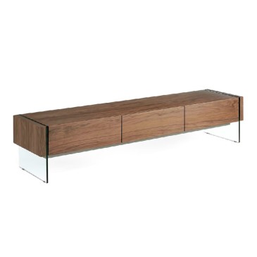 Angel Cerdà 3085 TV cabinet in wood and glass | kasa-store