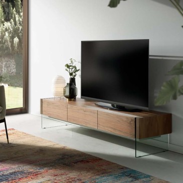 Έπιπλο τηλεόρασης Angel Cerdà 3085 από ξύλο και γυαλί | kasa-store