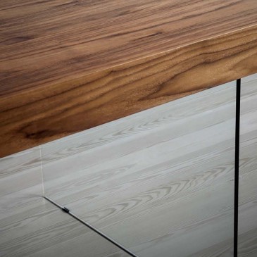 Τραπέζι Angel Cerdà 1028 από ξύλο και σκληρυμένο γυαλί | kasa-store