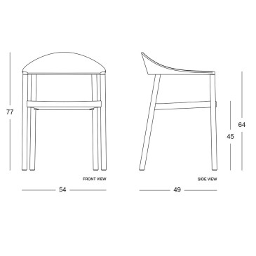 Plank Monza conjunto de 2 sillas de madera con reposabrazos | kasa-store