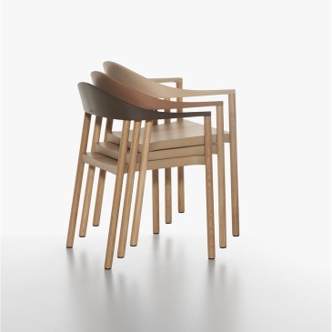 Plank Monza ensemble de 2 chaises en bois avec accoudoirs | kasa-store