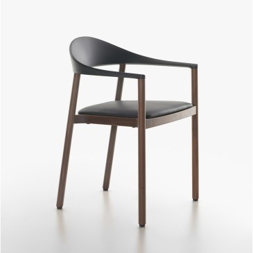 Conjunto Plank Monza de 2 cadeiras empilháveis de madeira com braços em vários acabamentos designer Kostantin Grcic