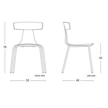 Plank Remo Plastic ensemble de deux chaises empilables | kasa-store