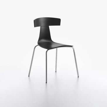 Plank Remo Plastic set de 2 chaises avec coque en polypropylène et structure en métal peint ou chromé
