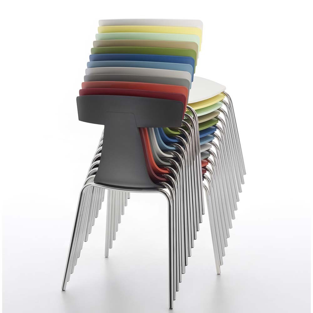 Plank Remo Conjunto de duas cadeiras empilháveis em plástico | kasa-store