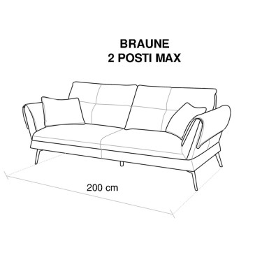 Essofà Braune divano in tessuto due o tre posti | kasa-store