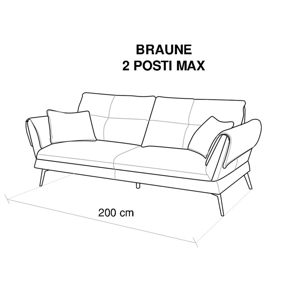 Essofà Braune two or three seater fabric sofa | kasa-store