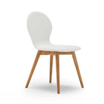 Laila chair in ash wood and eco-leather seat | Kasa-store