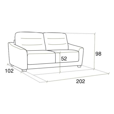 Essofà Emi two-seater sofa bed for small environments | kasa-store