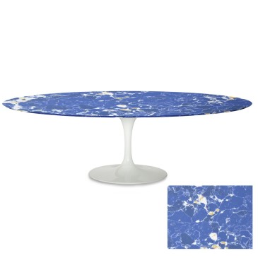 Tulip outdoor table with oval quartz top from 160 cm to 244 cm