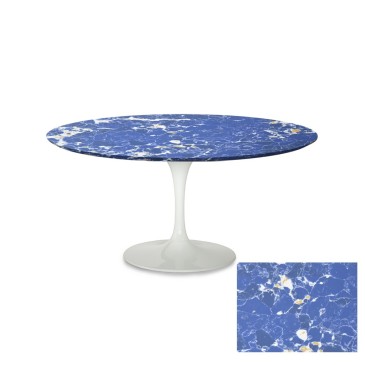 Tulip outdoor table with round quartz top from 80 cm to 120 cm
