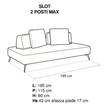 Essofà Slot sofá de tecido dois ou três lugares | kasa-store
