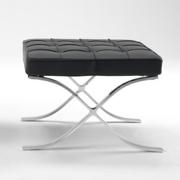 Barcelona footstool by Mies van der Rohe in genuine Italian leather