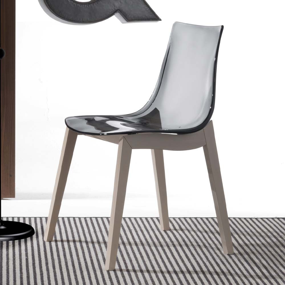 La Seggiola Orbital Wood Stuhl mit Plexiglasschale | kasa-store