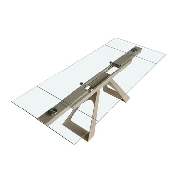 Angel Cerdà extendable table in tempered glass | kasa-store