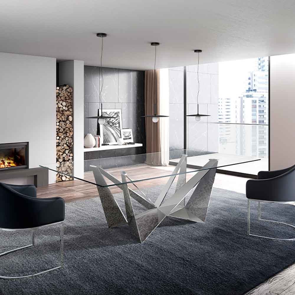 Angel Cerdà designer glass table for living room or kitchen | kasa-store