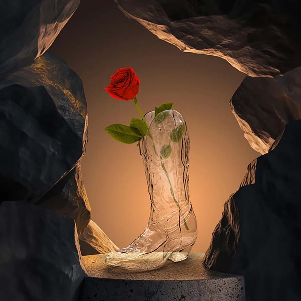Crystalbootie van Seletti de laarsvormige glazen vaas | kasa-store