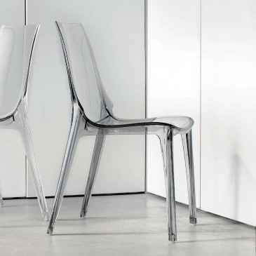 La Seggiola Valery Set aus 4 Stühlen aus transparentem Polycarbonat