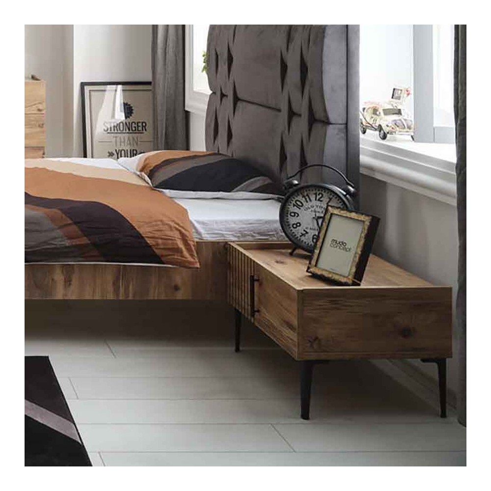 Wooden bedside table with one drawer Star collection | kasa-store
