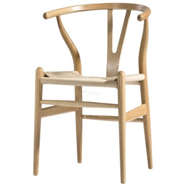 Re-edition of the Wishbon armchair by Hans J Wegner in birch wood