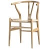 Réédition du fauteuil Wishbon de Hans J Wegner en bois de bouleau
