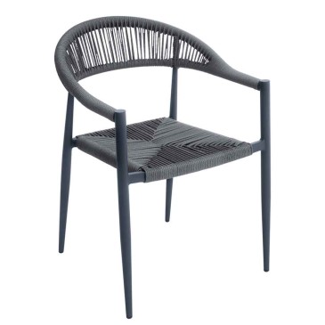 Milano garden chair in aluminum and wicker | kasa-store