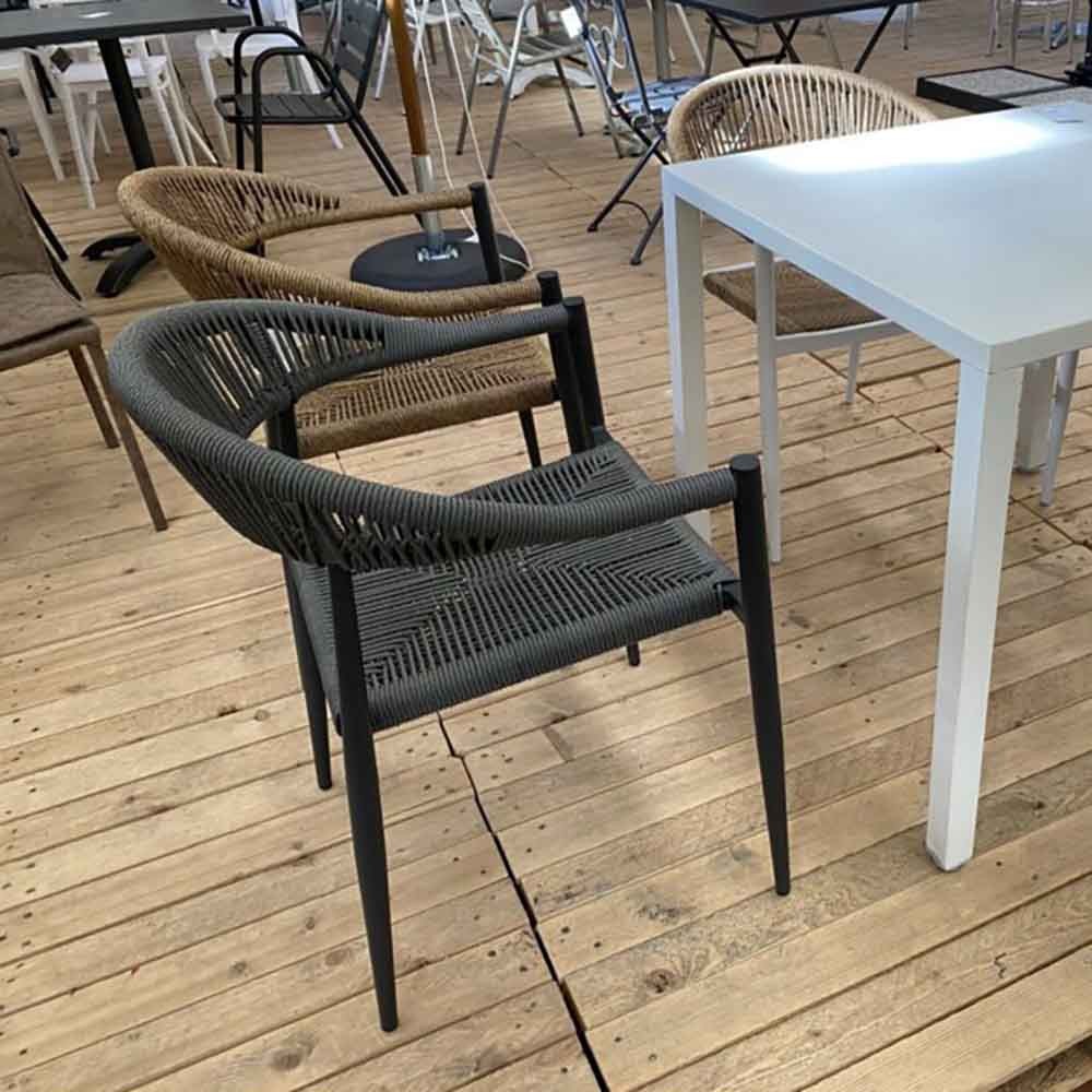 Καρέκλα κήπου Milano από αλουμίνιο και ψάθινη | kasa-store