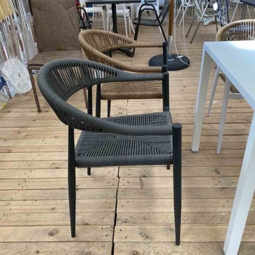 Cadeira de jardim Milano em alumínio e vime | kasa-store