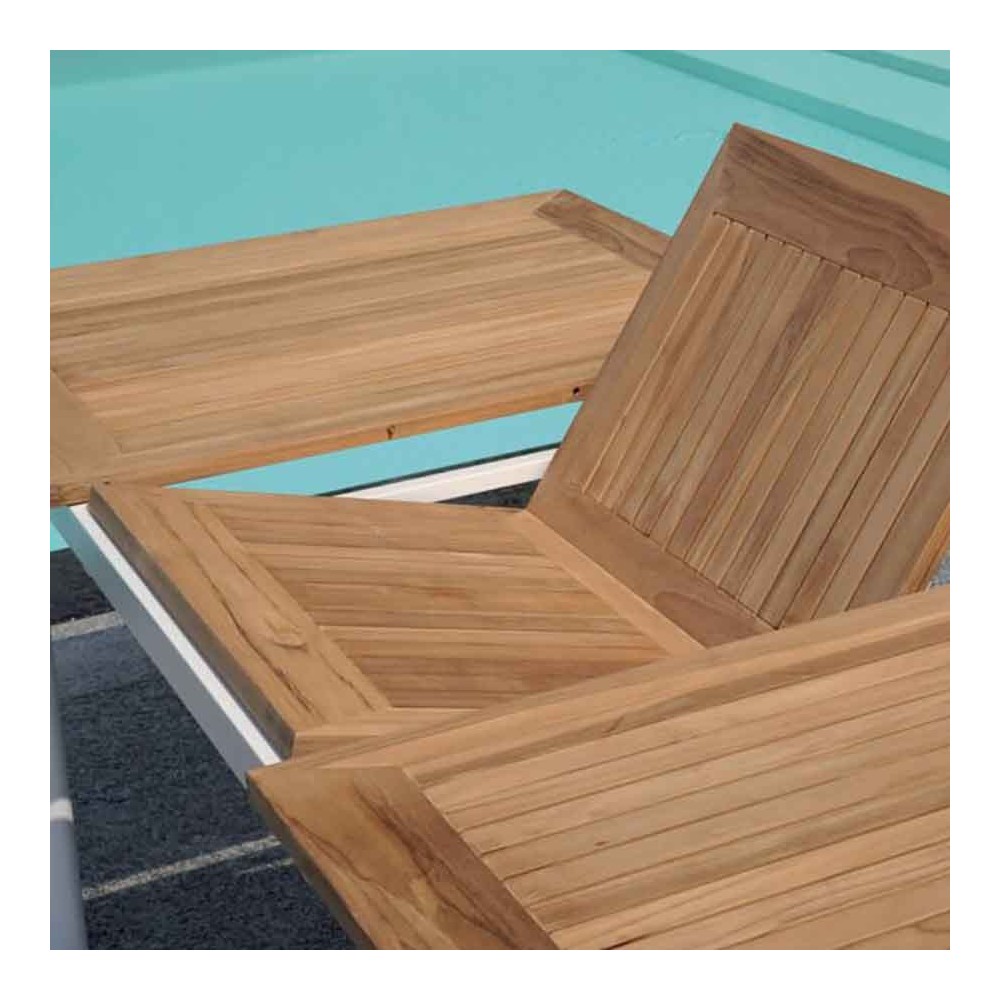 Φουερτεβεντούρα επεκτεινόμενο τραπέζι με τικ από ξύλο τικ | kasa-store