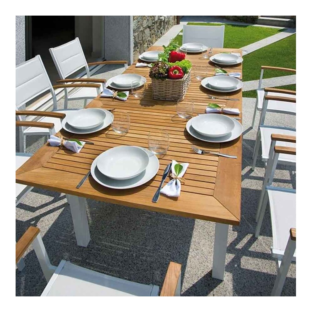 Fuerteventura extendable table with teak top | kasa-store