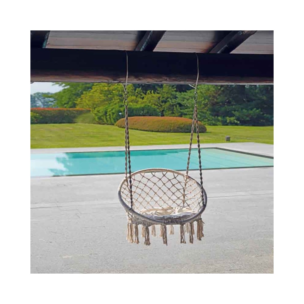 Rope swing with cushion and fringes | kasa-store