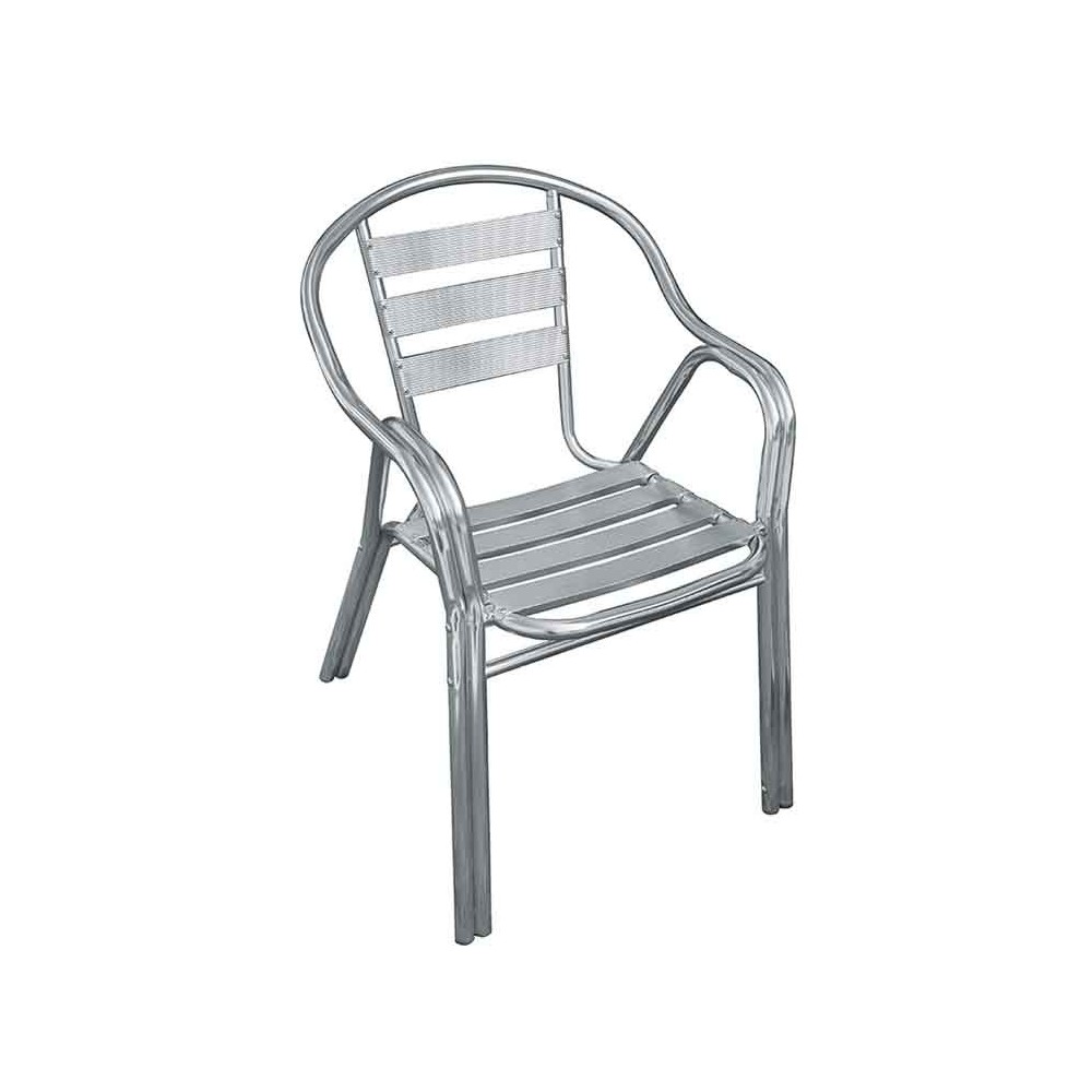 Chaise de bar avec accoudoirs en aluminium | kasa-store